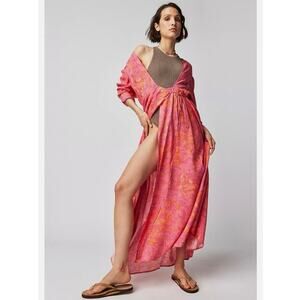 Free People X Jens Pirate Booty Garden Party Row Maxi Dress Pink Size Small